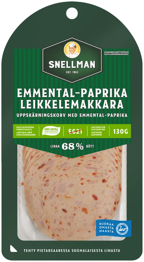 Uppskärningskorv med emmental-paprika 130 g
