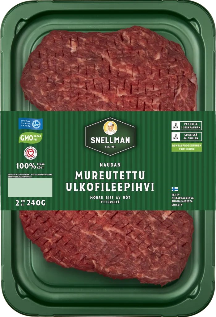 Naudan mureutettu ulkofileepihvi 2 kpl 240 g