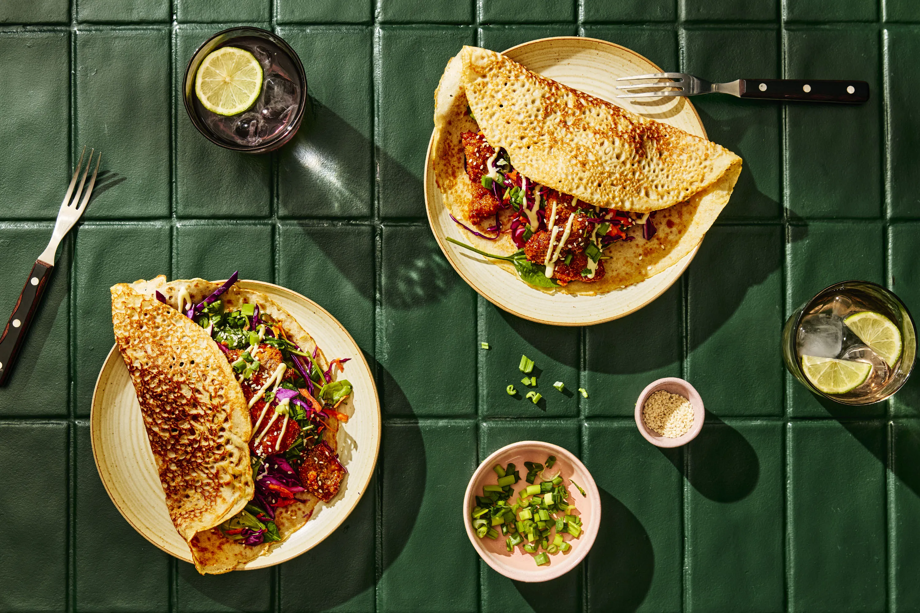 Fyllda koreanska bovetecrêpes