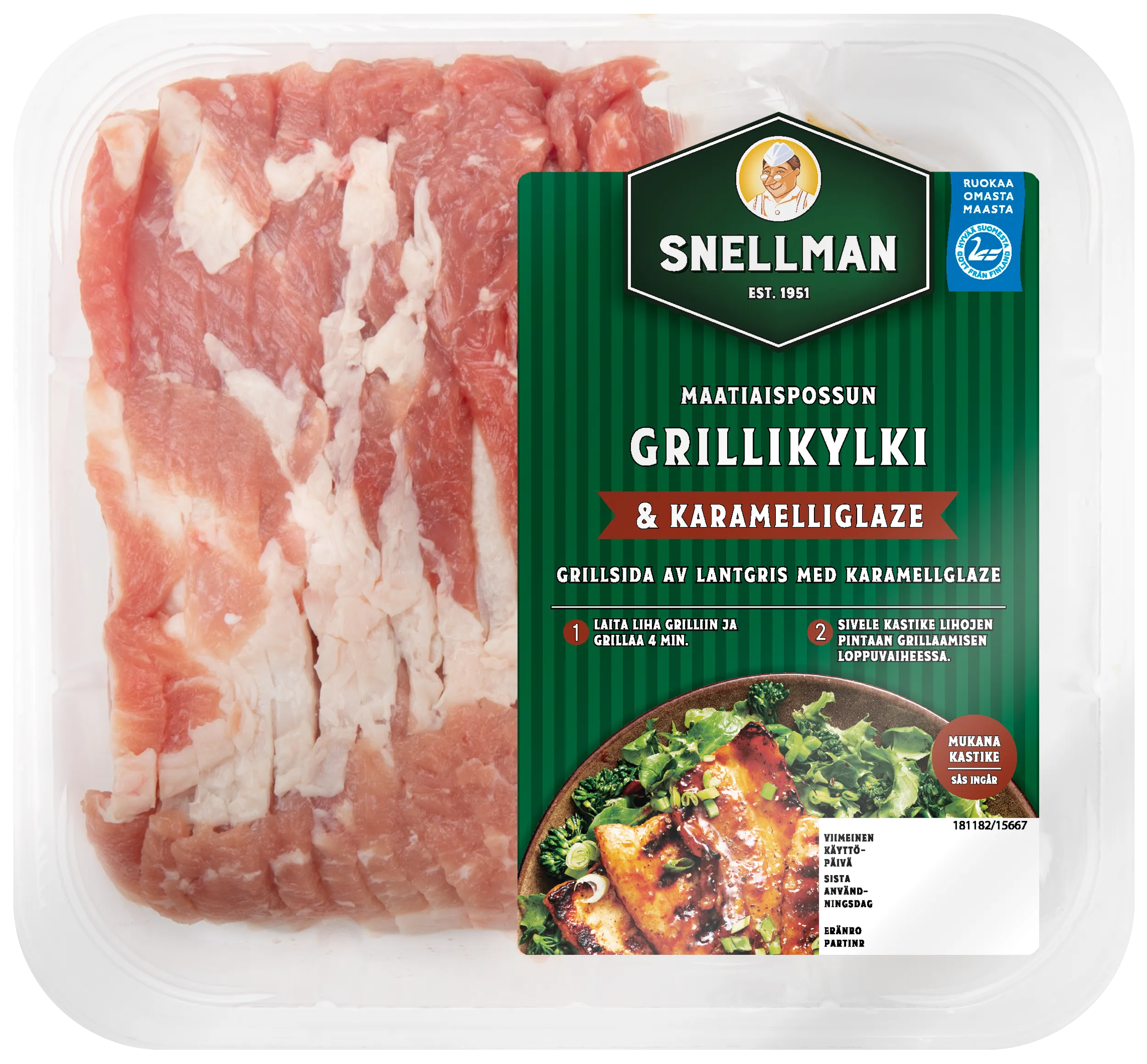 Grillsida av lantgris med karamellglaze ca 400 g