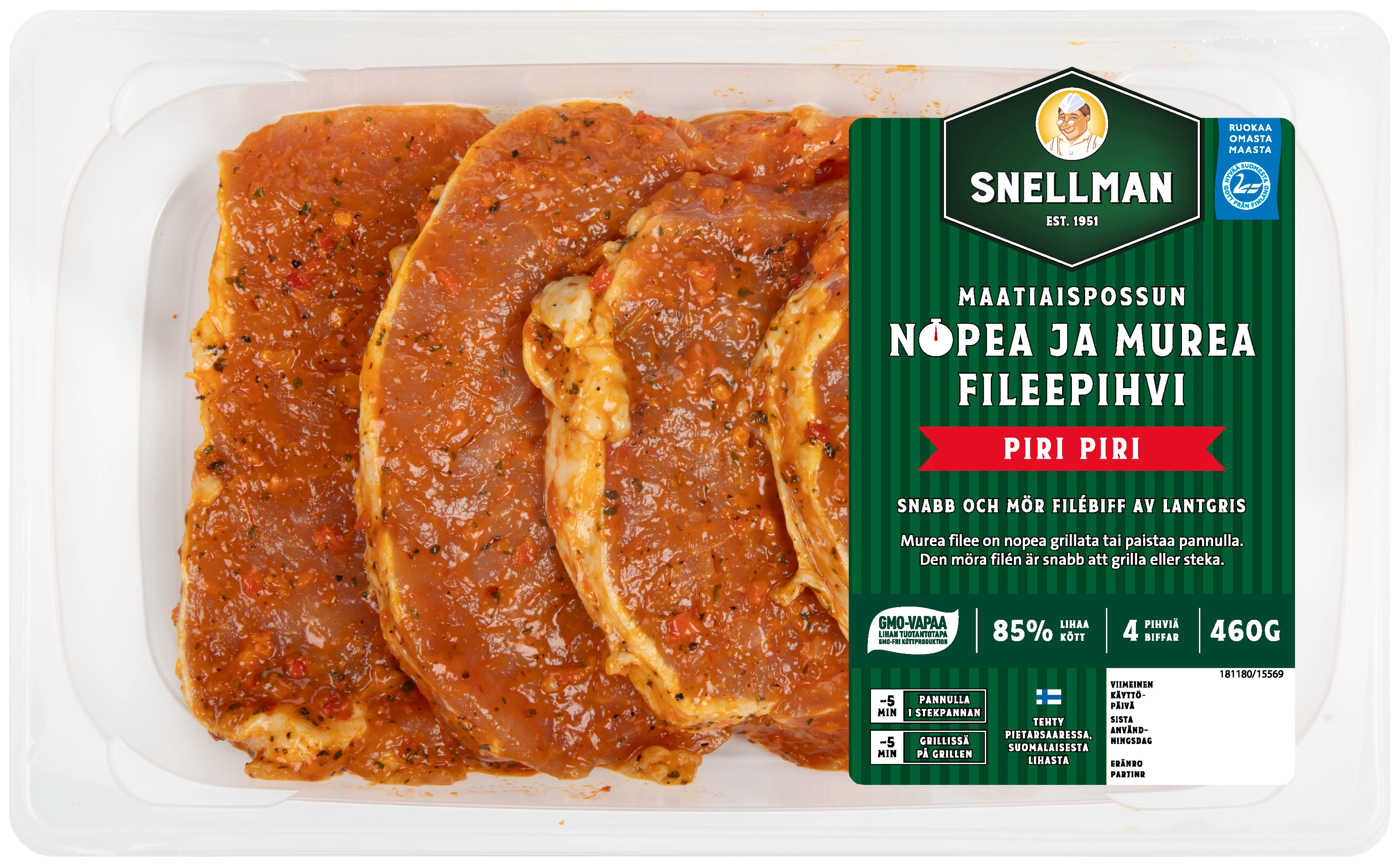 Maatiaispossun nopea ja murea fileepihvi piri piri 4 kpl 460 g