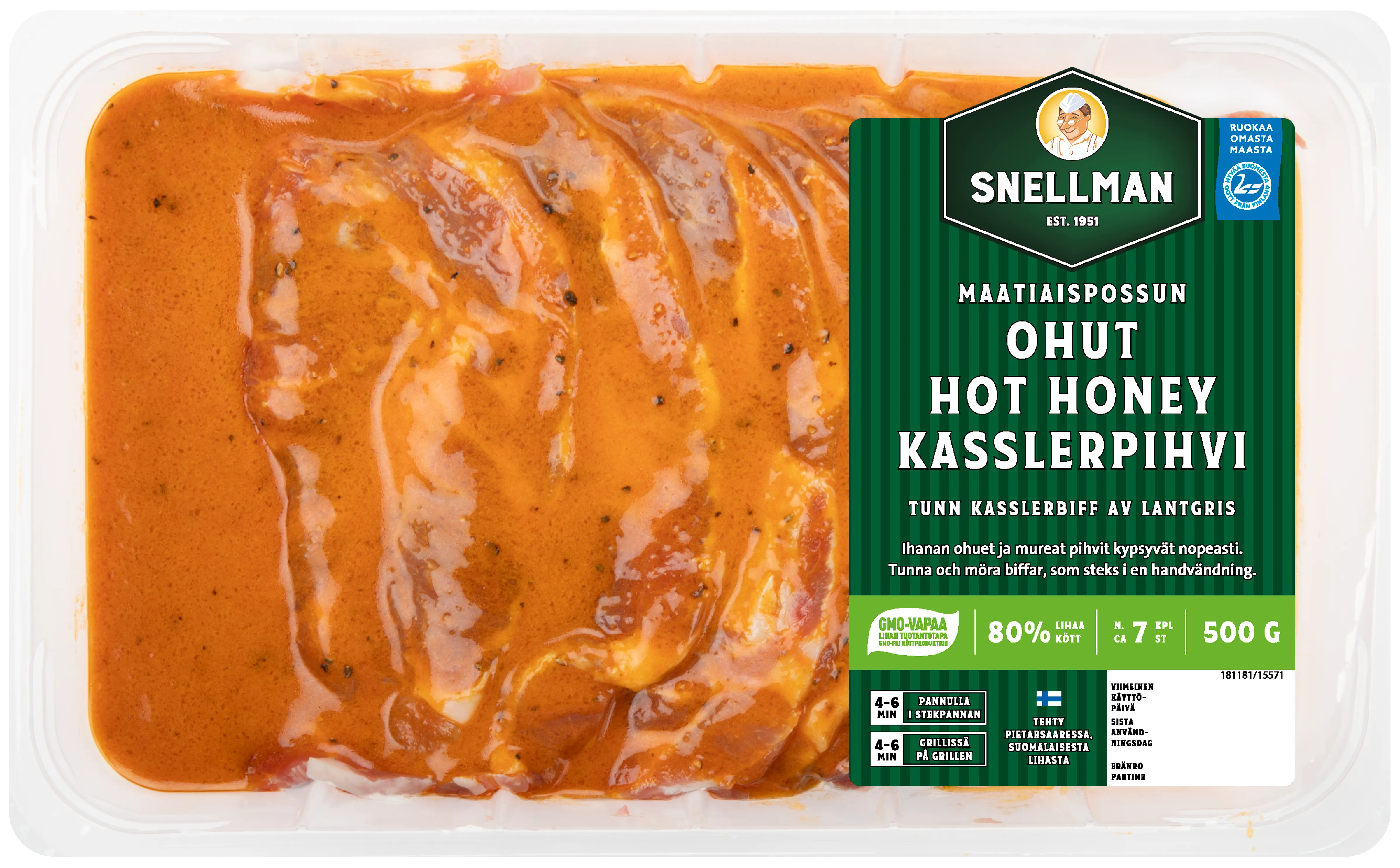 Maatiaispossun ohut hot honey kasslerpihvi 500 g