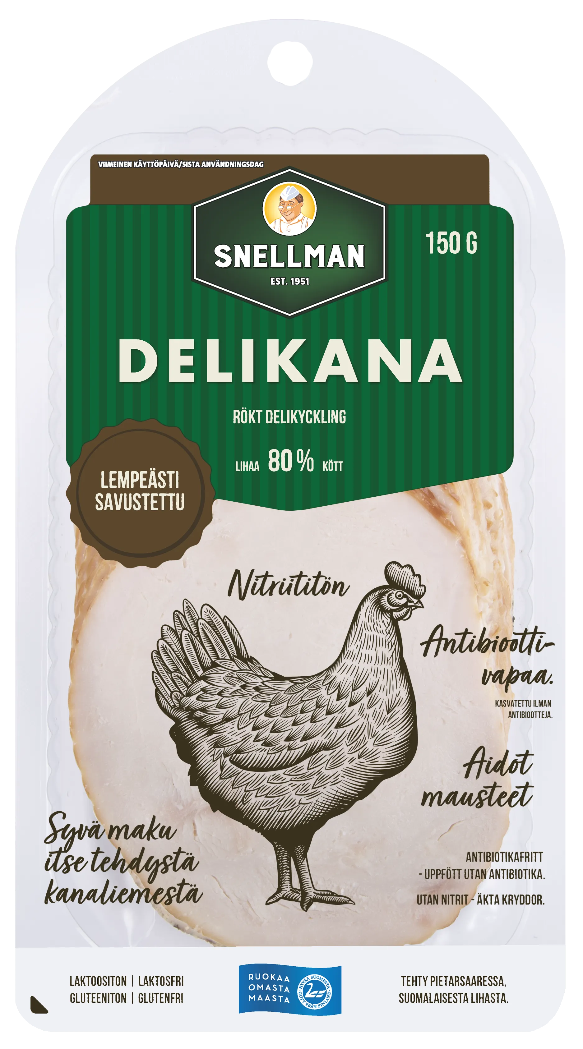Lempeästi savustettu delikana 150 g