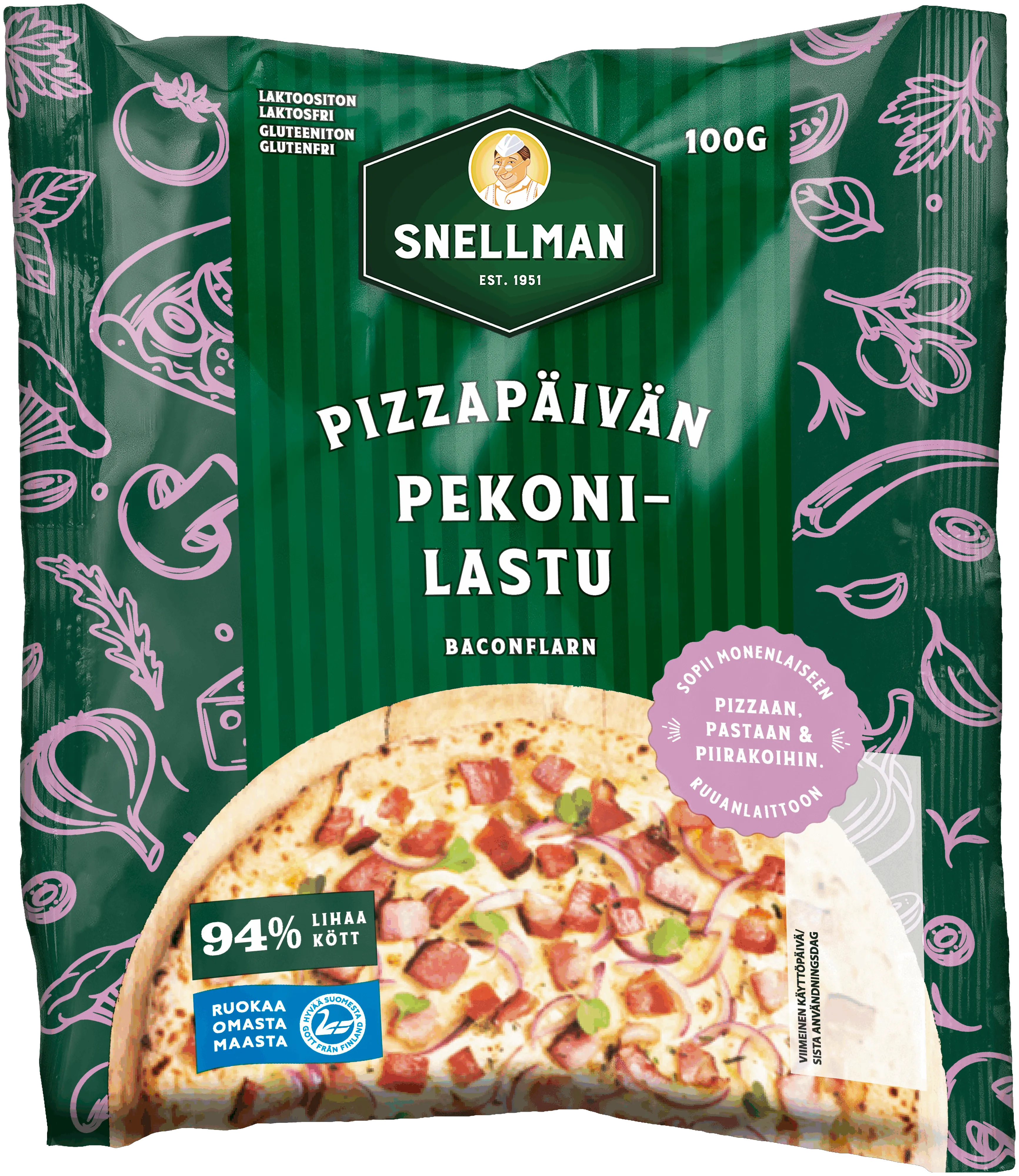 Pizzapäivän pekonilastu 100 g