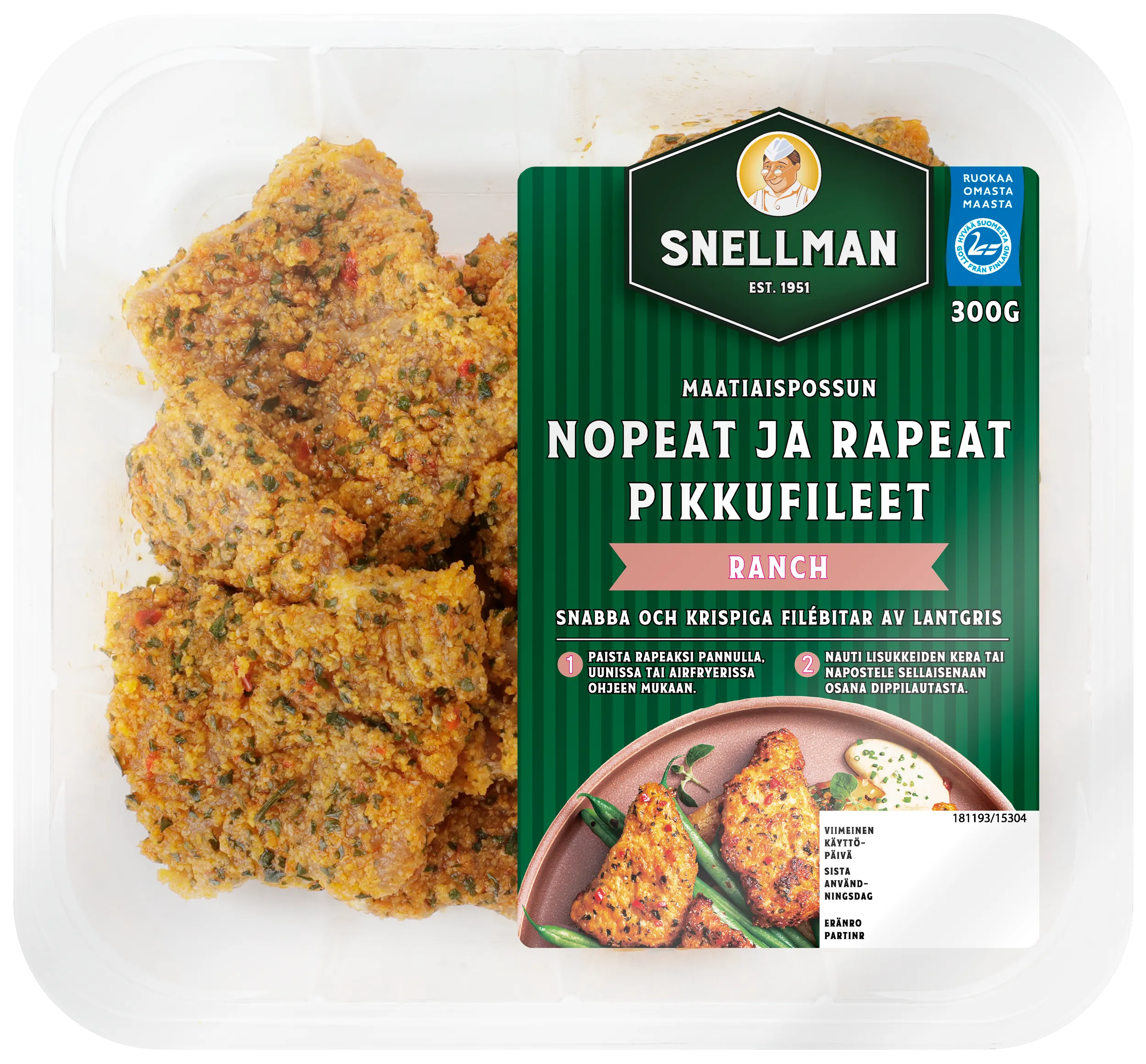Snabba och krispiga filébitar ranch av lantgris 300 g