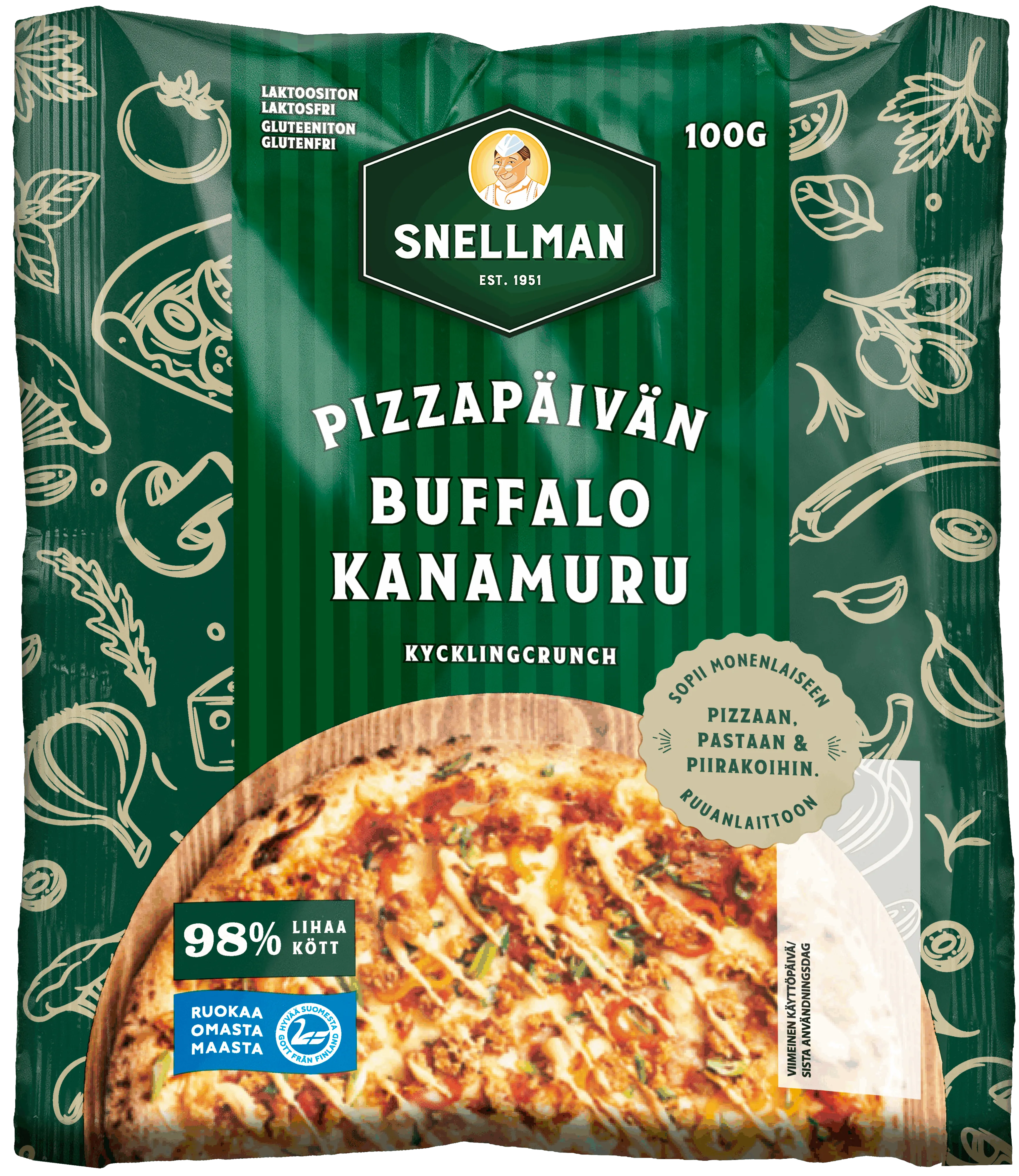 Pizzapäivän buffalo kanamuru 100 g