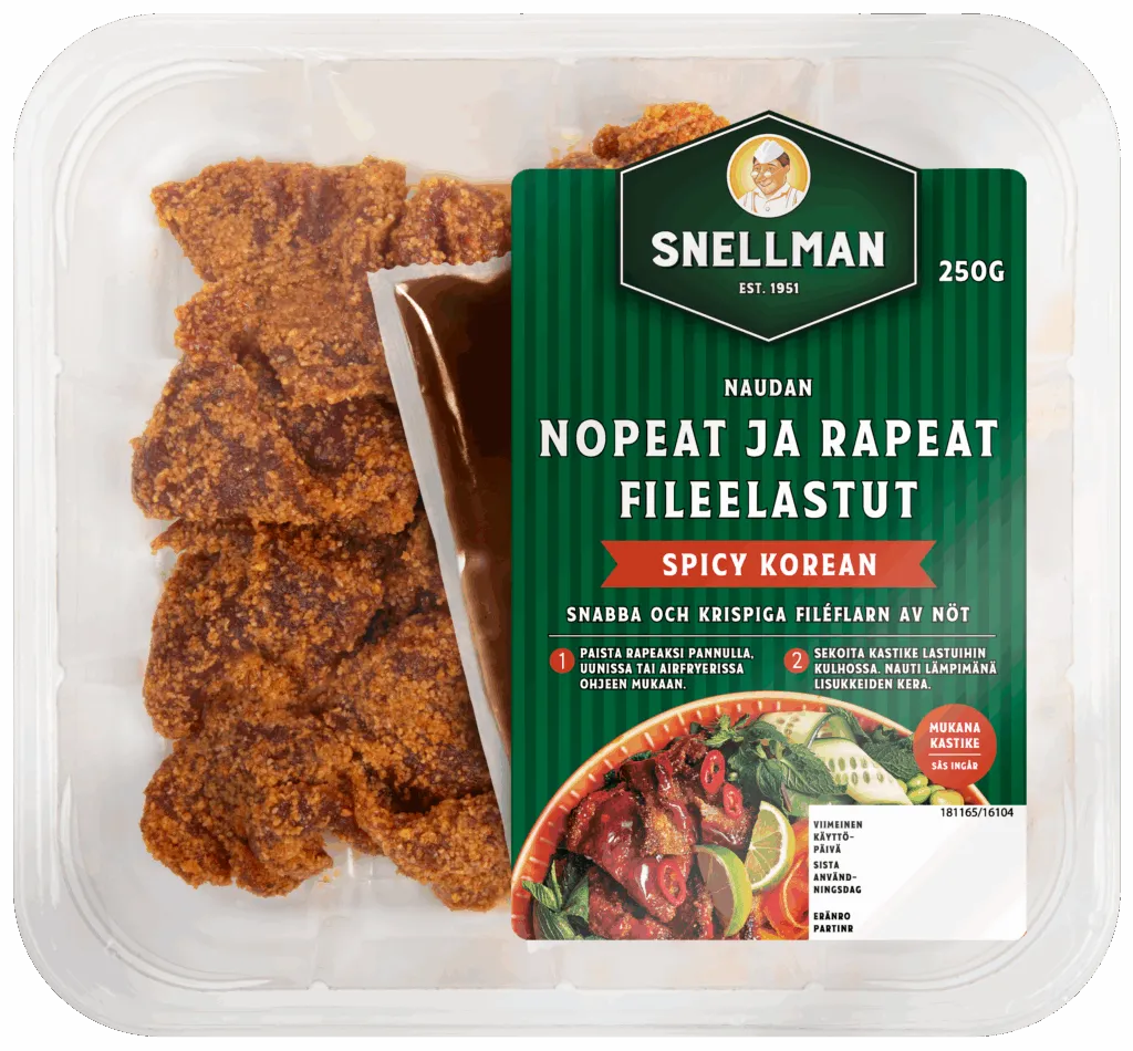 Naudan nopeat ja rapeat fileelastut spicy Korean 250 g