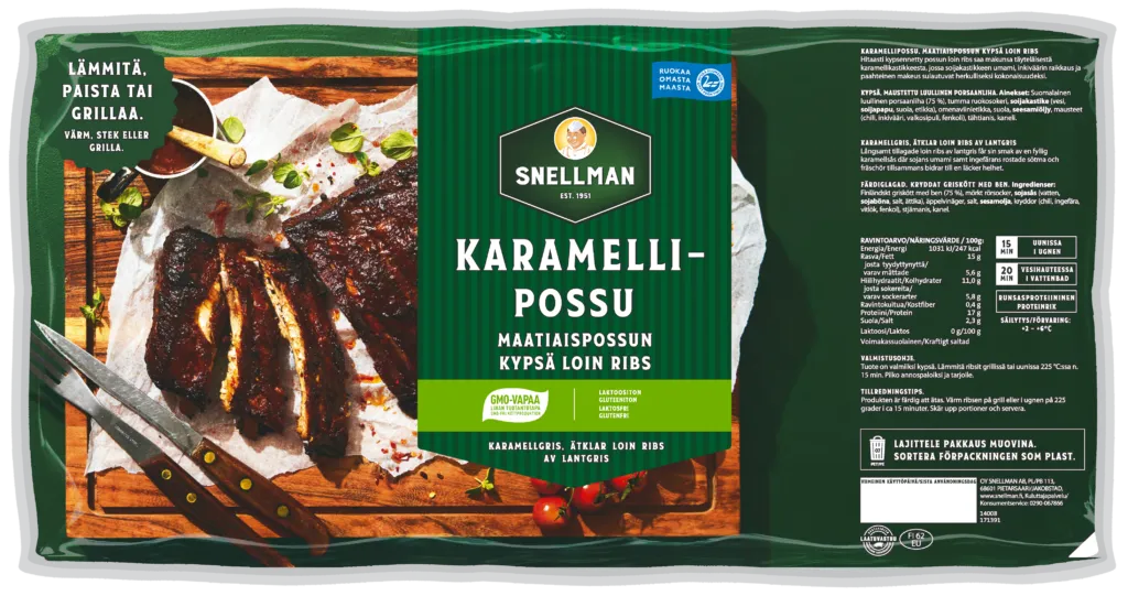 Karamellipossu kypsä loin ribs n.550g