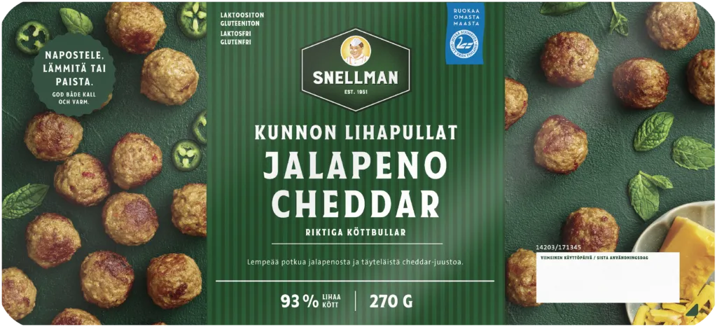 Kunnon jalapeno-cheddar lihapullat 270 g