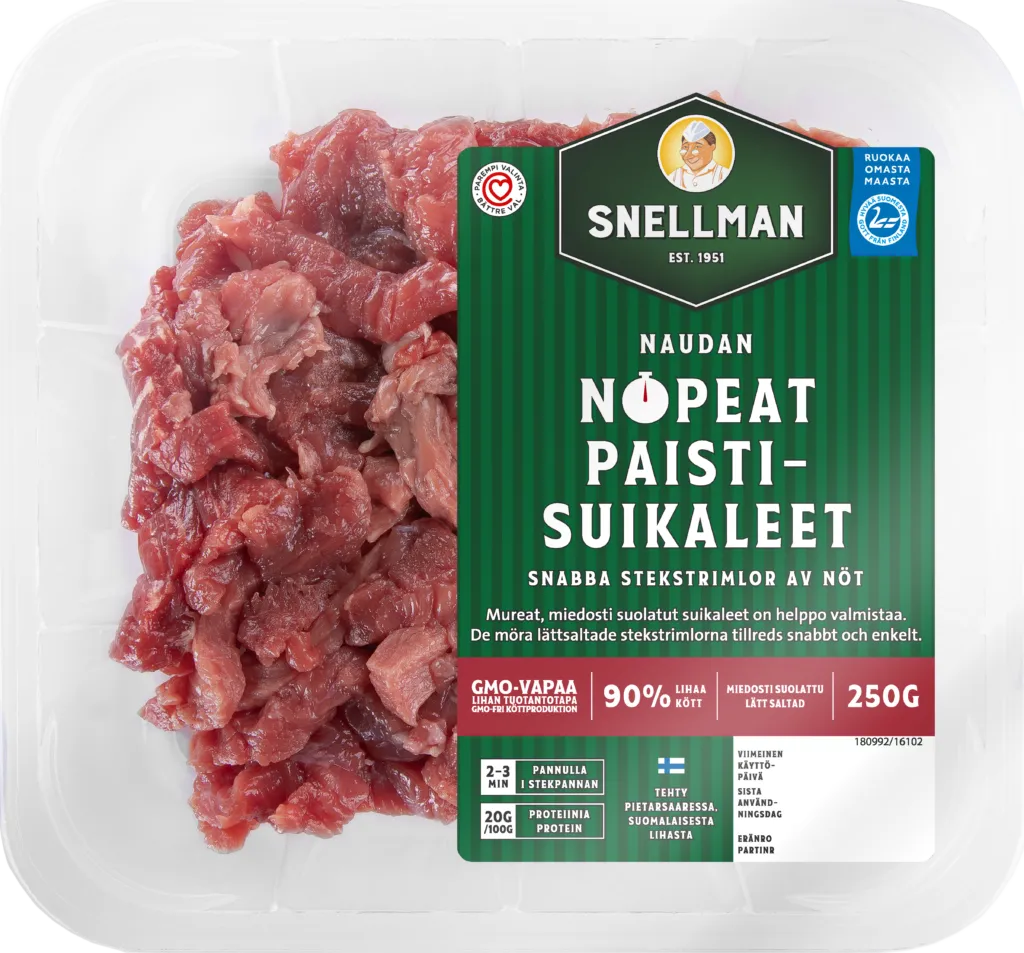 Snabba stekstrimlor av nöt 250 g