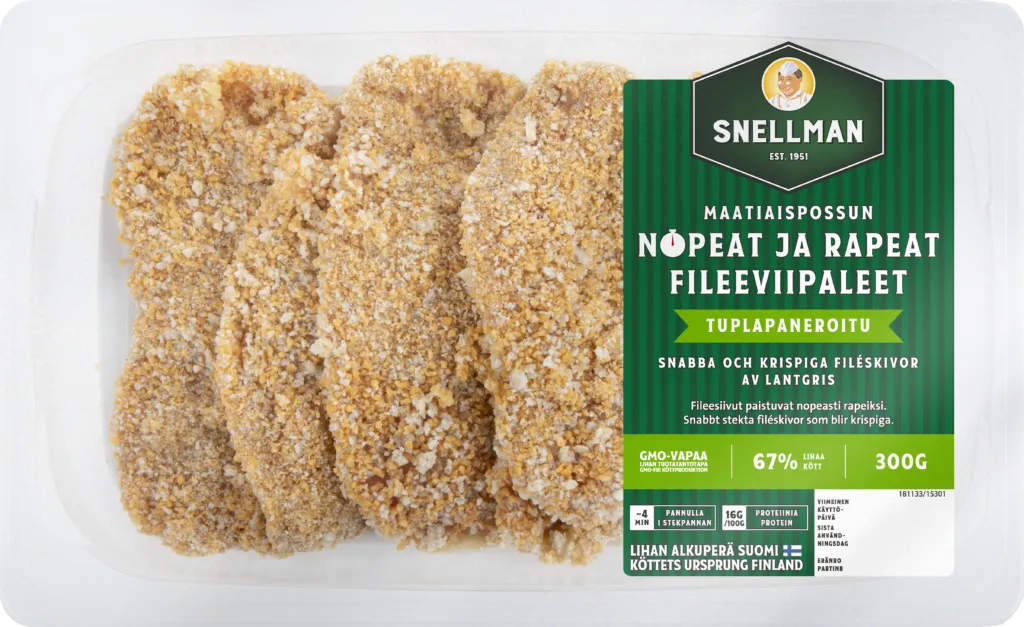 Snabba och krispiga filéskivor av lantgris 300 g