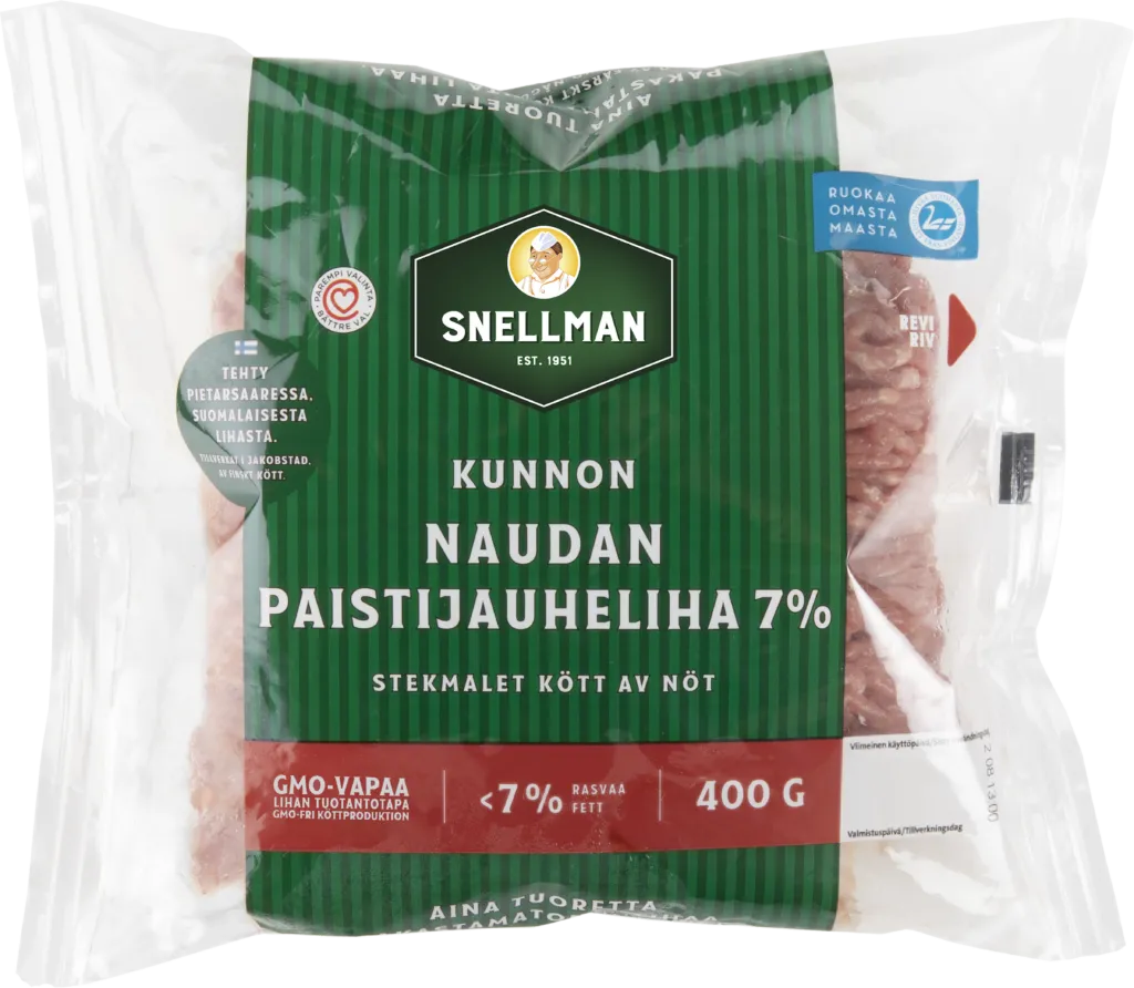 Stekmalet kött av nöt 7 % 400 g