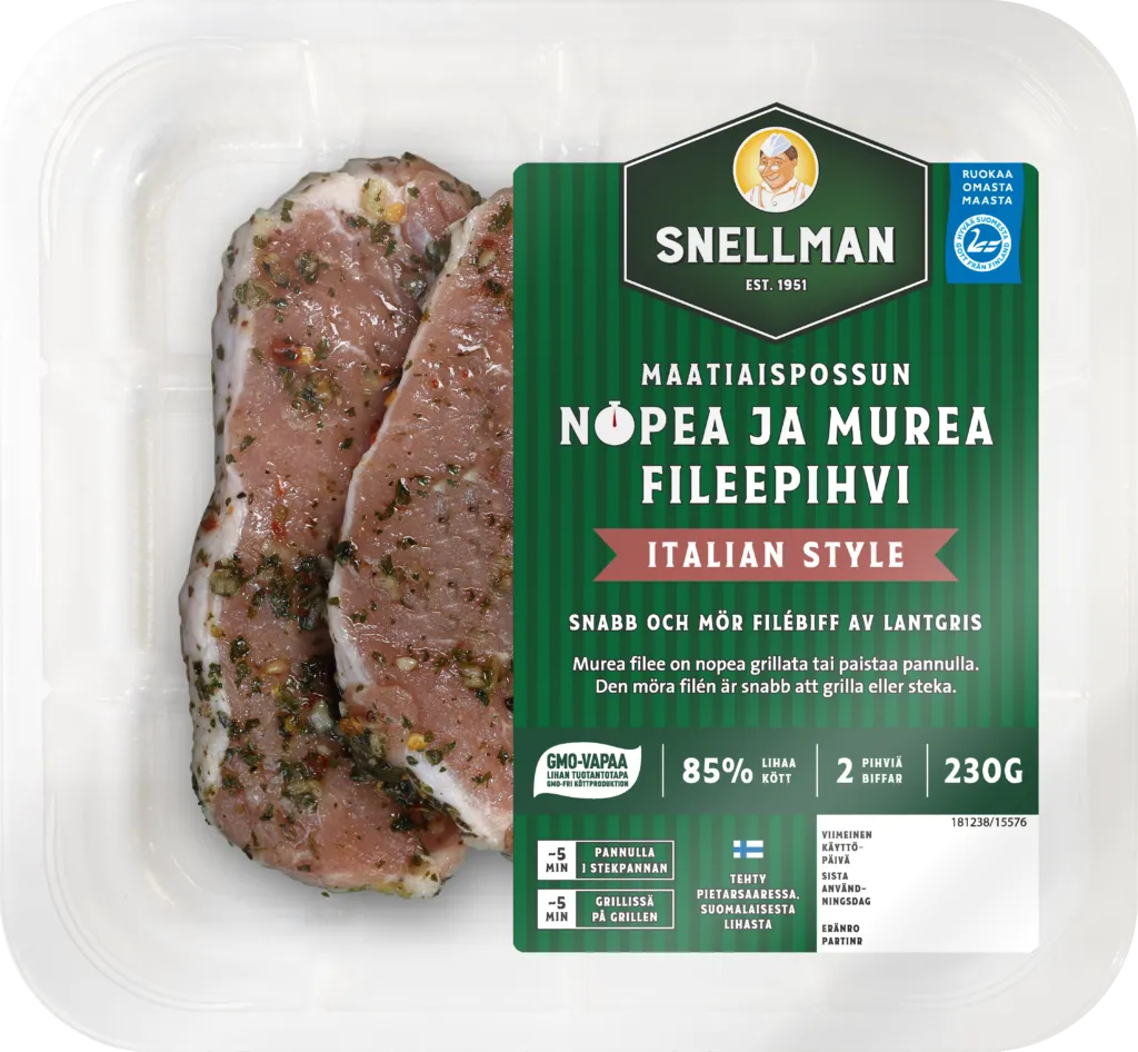 Snabb och mör filébiff Italian style av lantgris 2 st 230 g
