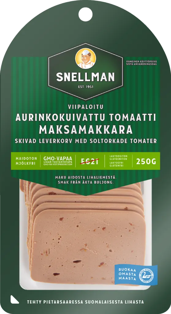 Skivad leverkorv med soltorkade tomater 250 g