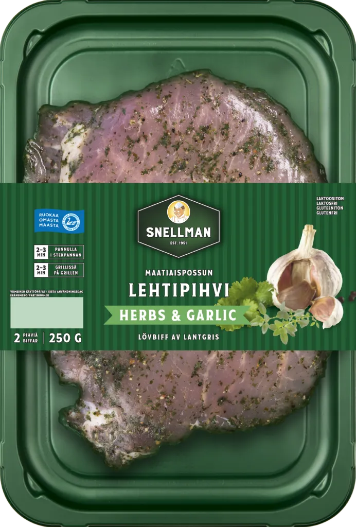 Maatiaispossun lehtipihvi ulkofileestä Herbs & garlic 2 kpl 250 g