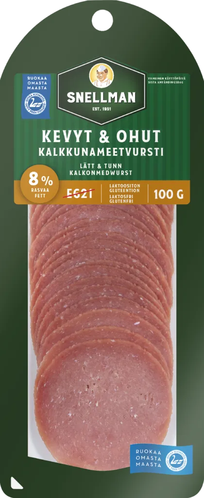 Kevyt & ohut kalkkunameetvursti 8% 100g